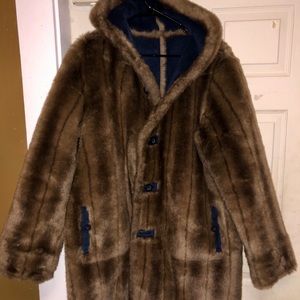 Dennis Basso fur and suede reversible coat unisex